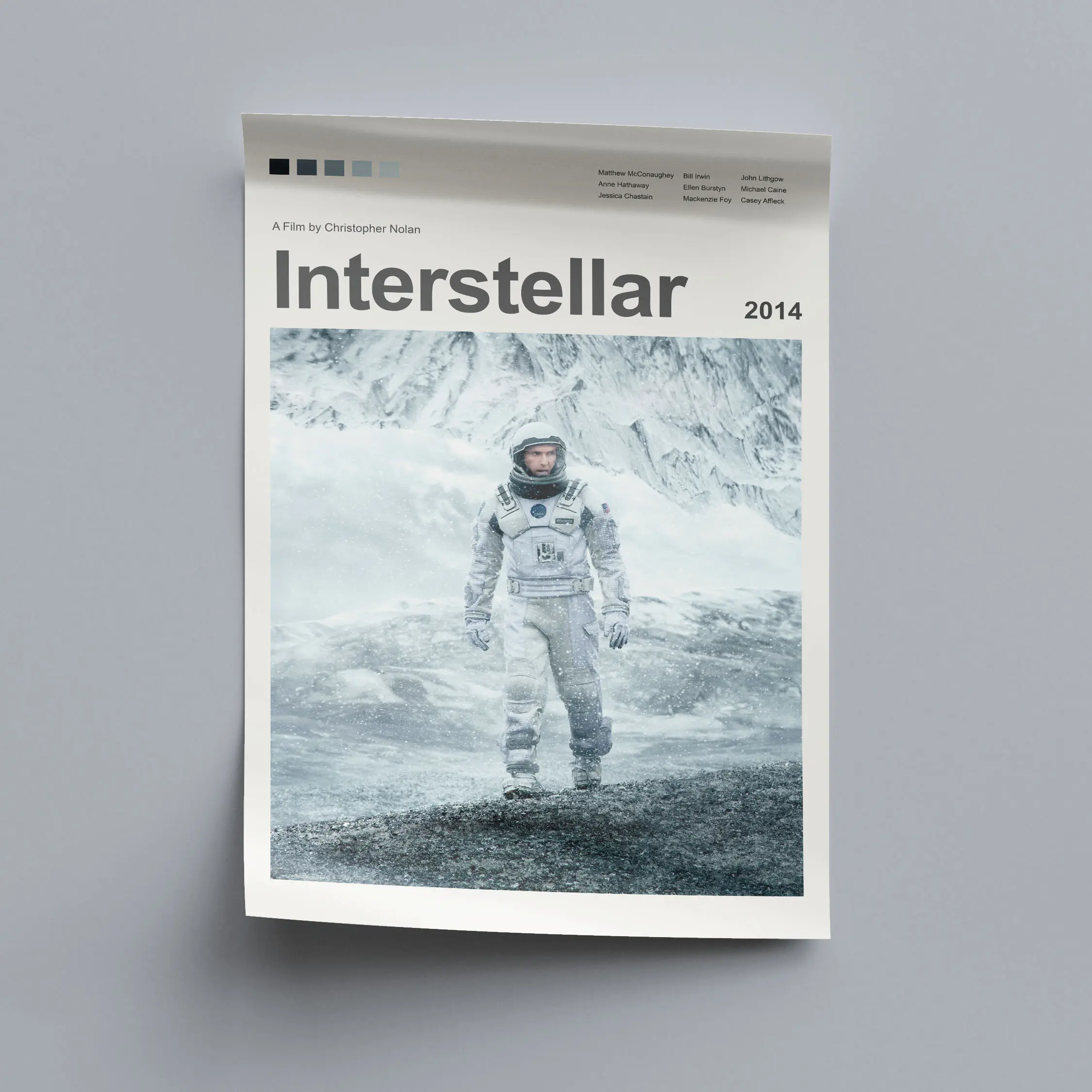 Interstellar Poster 2014 Movie Art Living Room Decor Minimalist Space Theme Design Canvas Wrap Frame Unframed Artistic Print Modern Wall Art Wall Art Painting