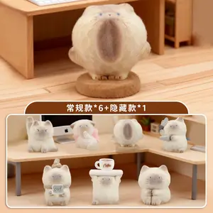 Cute Cat PAI Emotion Flocked Blind Box Creative Trendy Toy Figurine Desktop Decoration Gift Kitty