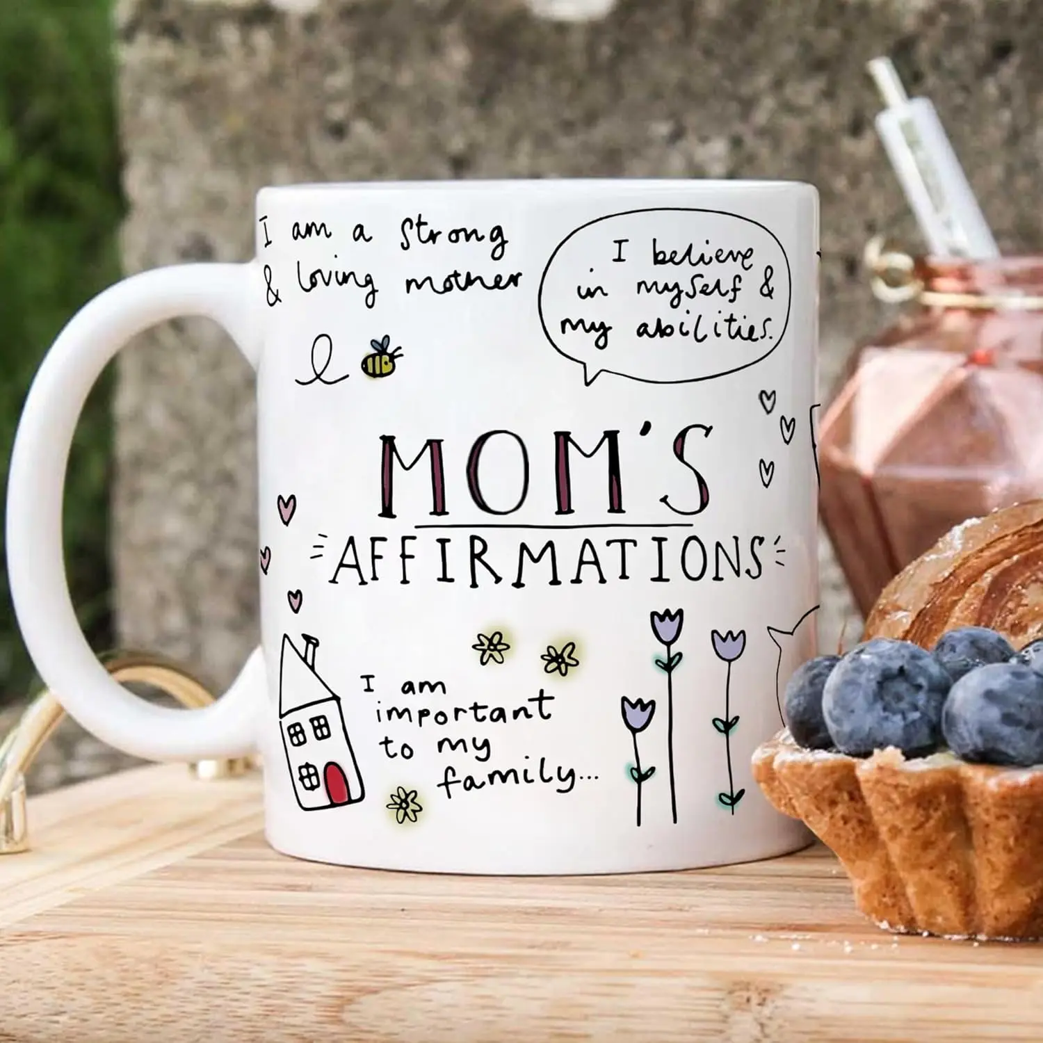Aesthetic Printed Mom Affirmation Ceramic Mug - Uplifting Kitchen Drinkware, 2 Sizes (11oz-15oz) - Mom Birthday Gift for Women