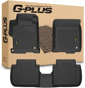 G-PLUS Automotive Floor Mats - Custom TPE All-Weather Full Cover Liners, Car Interior Accessory for Honda Accord Sedans 2013-2017, 1st & 2nd Row Black Cargo Liners, Auto Accessories for Car
