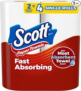 Scott Paper Towels, Choose-A-Sheet, 2 Double Rolls = 4 Regular Rolls [100 Sheets Per Roll]