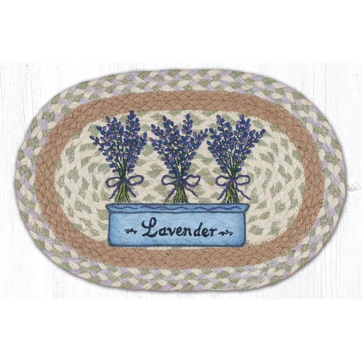 Capitol Importing  10 x 15 in. Lavender Printed Oval Swatch Rug