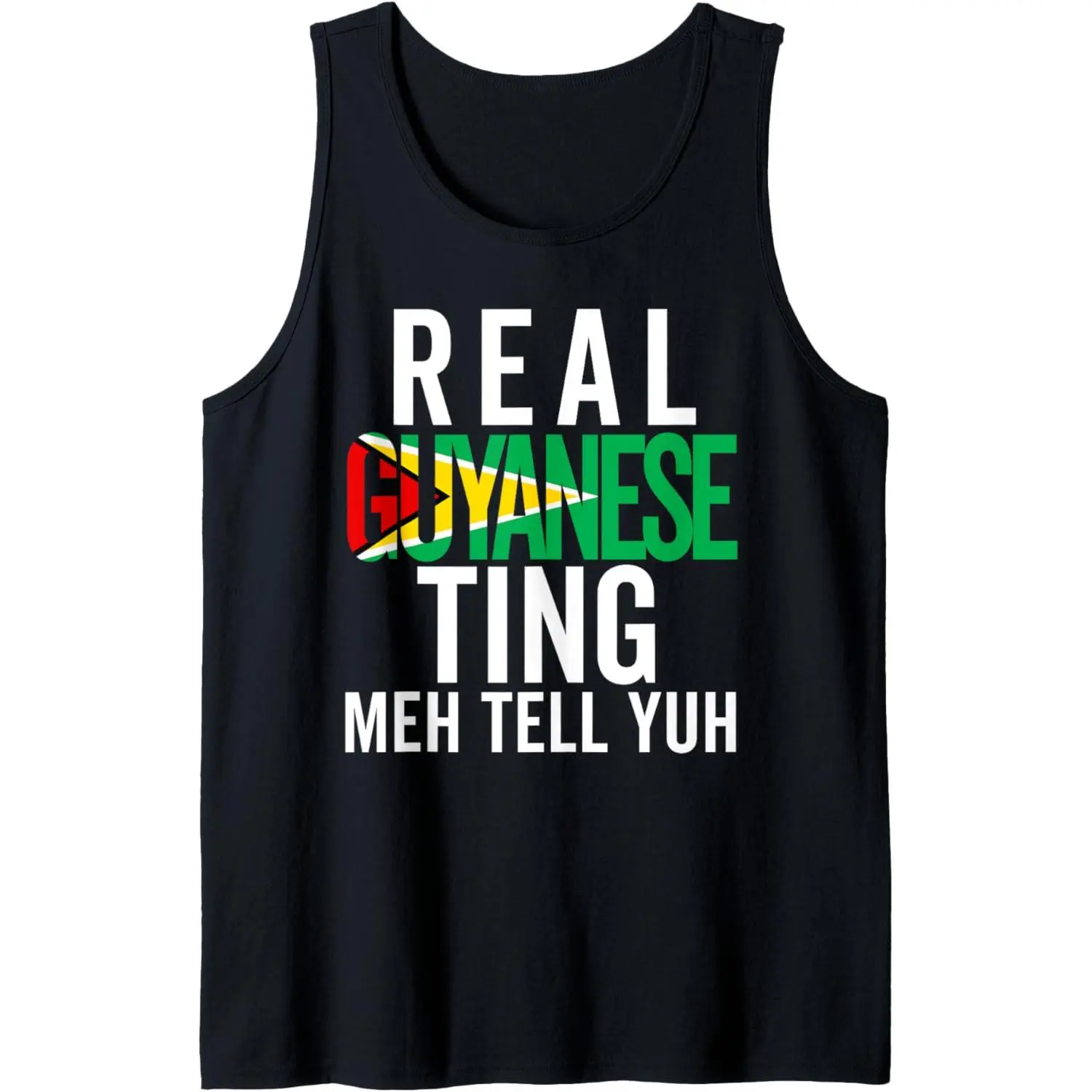 Sleeveless Guyana Flag Tank Top - Smooth Casual Menswear, Guyanese Heritage Pride, Fitness Apparel for Men