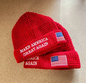 Make America Great Again Embroidered Cable-Knit Beanie