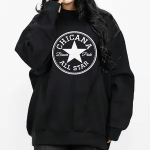 Chicana Brown Pride, Chicano Clothing, Mexican Clothes, Oversized Graphic Tee Medium Heavy Polyester Sweatshirt Hoodie  for Men & Women