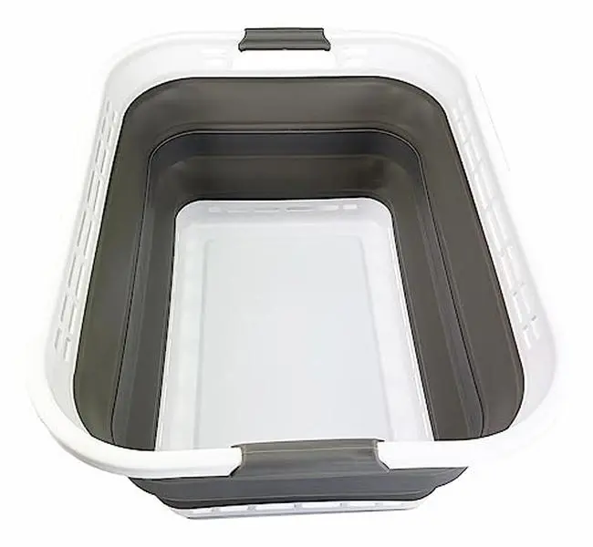 SAMMART 42L (11 gallons) Collapsible Plastic Laundry Hamper/Basket - Foldable Storage Container/Organizer - Portable Laundry Basket - Easy Storage Space Saving