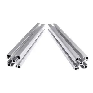 2PCS T-Slot 4040 Aluminum Extruded Euro Standard Anodized Linear Rails for 3D Printer Parts and CNC DIY Silver