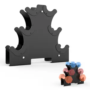 3 Tiers Small Dumbbell Rack Heavy Duty Steel Weight Stand for Dumbbells, Strength Training Dumbbell Storage Rack Organiser Only for Freeing Up Space