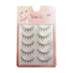 Natural Fake eyelashes #R08 Free Glue Makeup Mascara Cosmetic Lash Extensions Eyelash Extensions