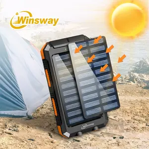 10000mAh Solar Portable Charger Power Bank, Dual USB Output Port Phone Charger for iPhone Android Devices, Waterproof External Battery Pack with Flashlight, Compass & Carabiner, Smartphone Charging Accessories ofertas  black  friday 40000  mah