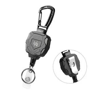 Retractable Carabiner Badge Holder, Mountaineering Buckle Badge Clip, Identity Card Rollable Buckle, Easy Pull Buckle Badge Holder for Office Outdoor Camping Hiking, Badge Reels, Tactical Id Holder