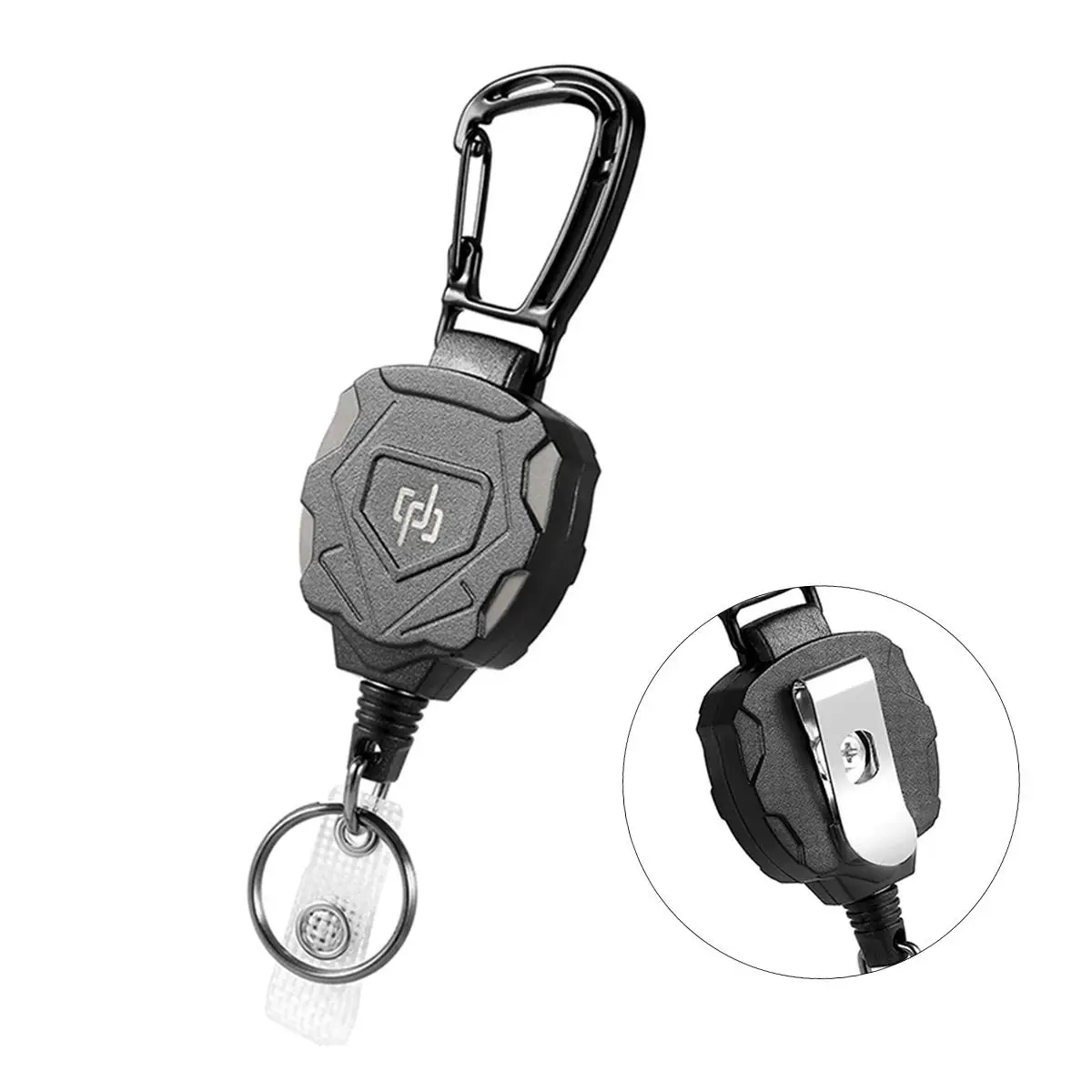 Retractable Carabiner Badge Holder, Mountaineering Buckle Badge Clip, Identity Card Rollable Buckle, Easy Pull Buckle Badge Holder for Office Outdoor