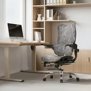 MINILIVE AlignX Ergonomic Chair for Work Study Gaming Relaxation, Steel Base Mesh Fabric Breathable Seat, Dual-Wing Lumbar Support Adjustable Backrest Swivel Office Desk Task Chair