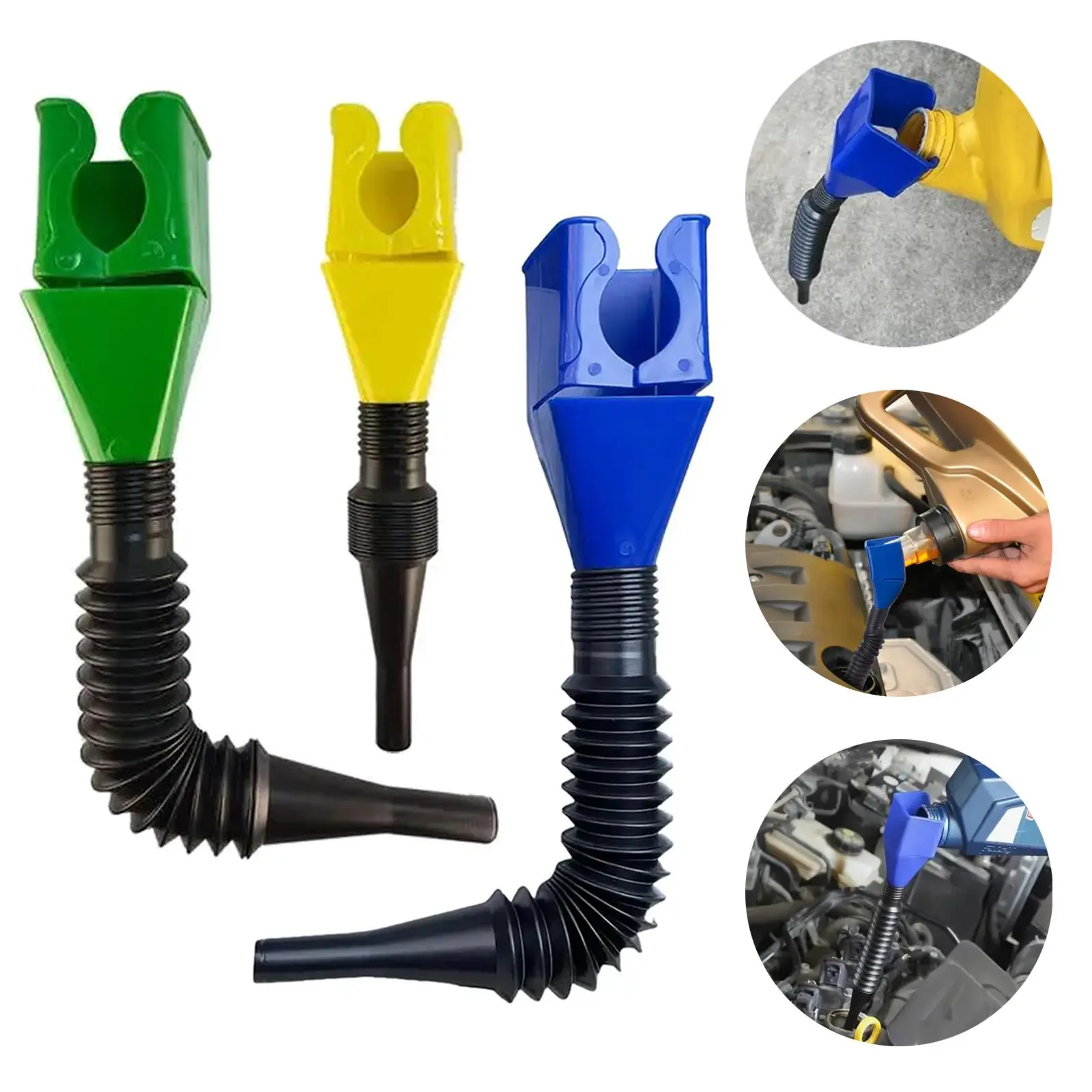 Retractable Funnel with Flexible Hose and Filter,Retractable Automatic Fuel Funnel Clip Bottle,Funnel for Oil Change Transfer Tool for Oil,Gasoline,Coolant for Cars,Motorcycles & Engines.