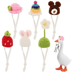6 Pcs Mini Knitted Hats(Excluding goose)– Set of 6 Mini Knitted Hats for Magnetic Goose Key Holder, Cute Decoration for Home & Office