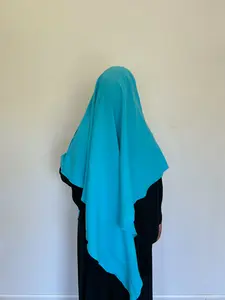 Blue One-Layer Khimar – Lightweight, Flowy With Niqab Strings