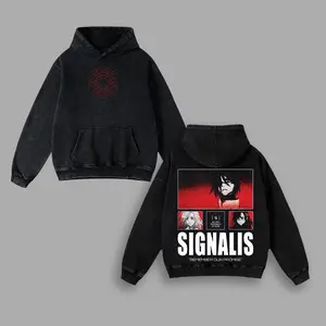 SIGNALIS “Remember Our Promise” Graphic T-Shirt Hoodie Sweatshirt, Double Print Acid Wash Cotton Tee, Horror Game Streetwear, Gamer Gift Unisex Soft Clothes