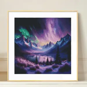 Landscape Pattern Cross Stitch Kit without Frame, DIY Cross Stitch Printed Canvas, Handmade Gift for Beginners