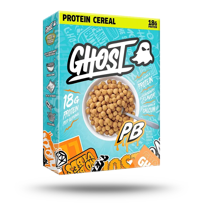 GHOST Protein Cereal, Marshmallows or Peanut Butter Flavor - Contains Lucky Charms Marshmallows or Crunchy Peanut Butter Cereal Puffs - 17G–18G Protein, Good Source of Calcium - Breakfast Cereal & Snack