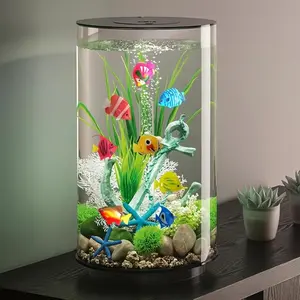 7 floating aquarium fish sets, suitable for realistic plastic tropical fish decoration in aquariums and bathrooms, Aquatic Plants