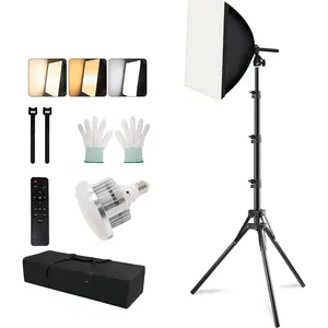 16"x16" Softbox Lighting Kit with Remote, Adjustable Brightness & Color Temperature, Soft  Lighting for YouTube, Streaming & Photography