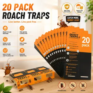 20 Pack Roach Traps, Cockroach Traps Indoor Home, Glue Roach Traps,Indoor Roach Trap, Garage & Shed, Pest Control for Home,Child & Pets Safe