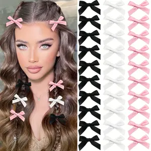 30pcs Mini Bow Hair Clips, Non-Slip Cute Ribbon Barrettes for Women and Girls, Sweet Butterfly Knot Hair Accessories for Normal Hair Type, Cute Hair Clips