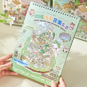 3D Miniature Diorama Sticker Book Big Size DIY Scenery Decor for Journal Scrapbooking Craft Art Stickers Diary Sticker Pop Up House Stickers