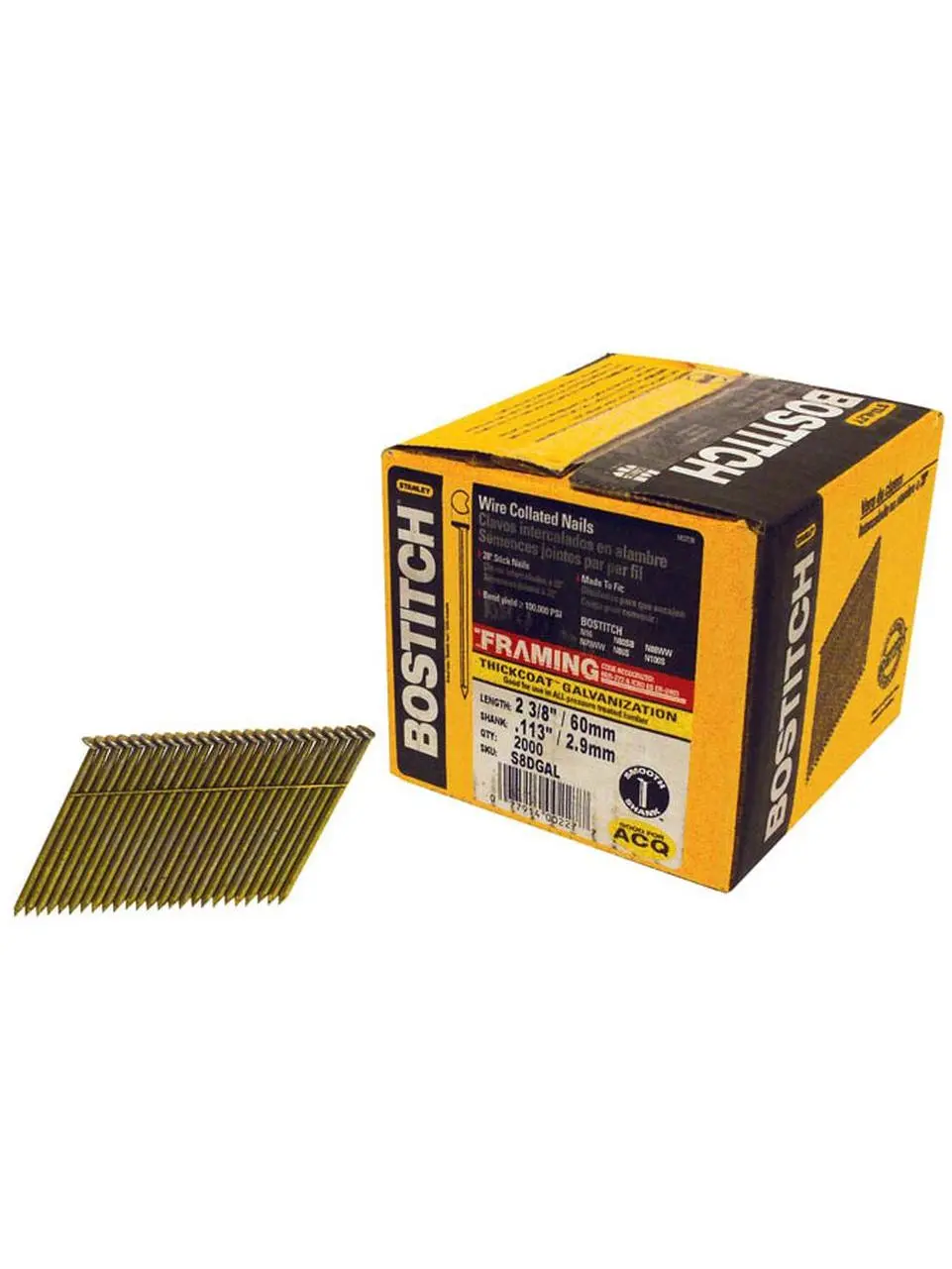 Stanley Bostitch S10DGAL-FH 2 000 Count 3 in. Thickcoat Galvanized 28º Wire Collat