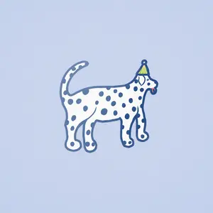 Party Hat Dalmatian Dog Sticker