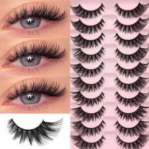 3D Natural Fluffy False Eyelashes, Reusable Base, Perfect for Beginners, Elegant Crossed Design, Easy to Wear, Enhance Your Eyes