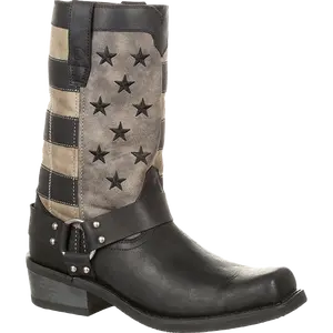 Durango Men's Patriotic Black Faded Flag & Harness Boot DDB0141 Durango Men's Patriotic Black Faded Flag & Harness Boot DDB0141