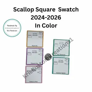 2024 Update 5 Genuine Scallop Square Stampin Up Paper Cardstock Color Ring Tool Color Palette Swatch Book Sampler Guide Color Coach Cards