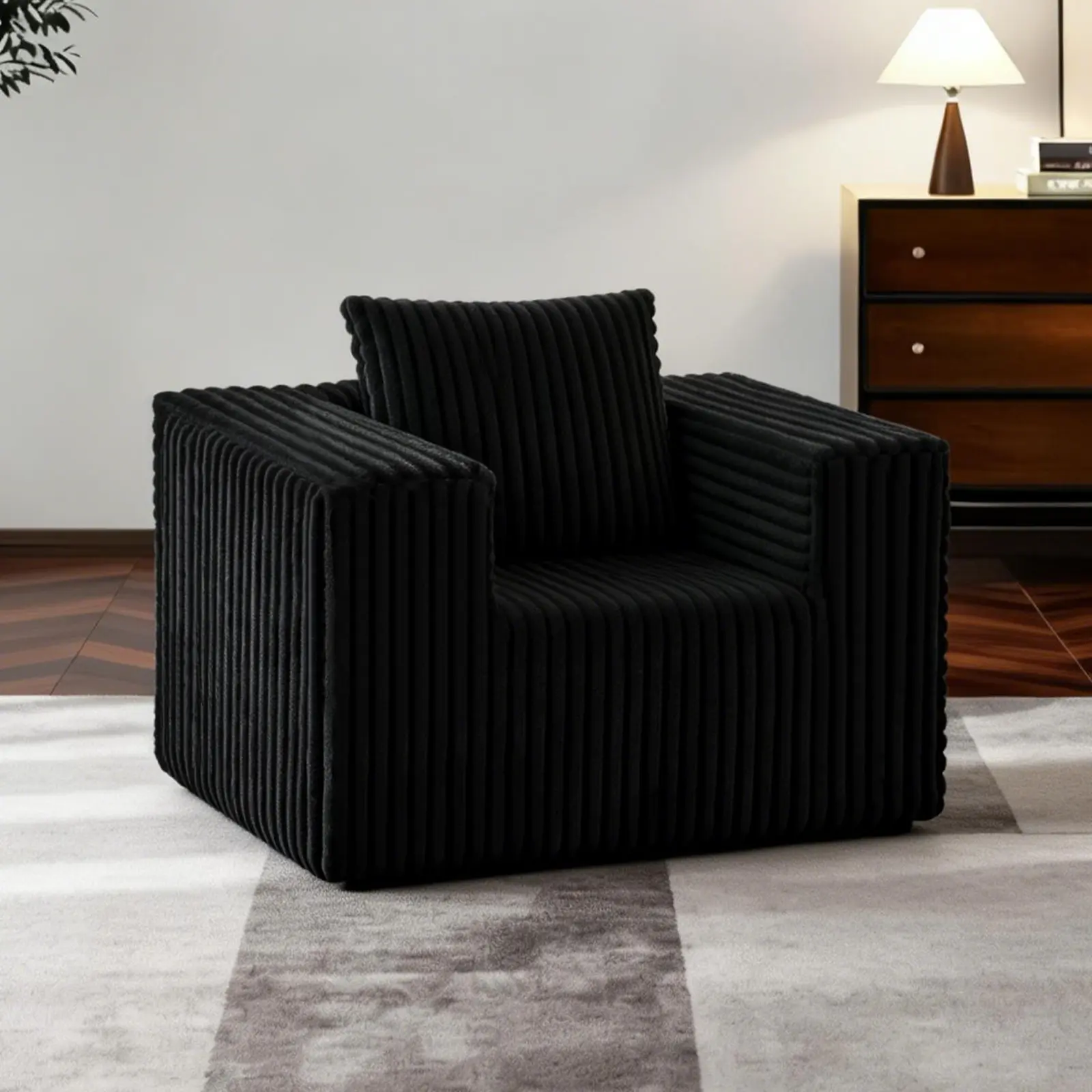 【Clearance Sale】Small Boneless Sofa Chair, No Assembly Couch in a Box Memory Foam Mini Cloud Reading Chair with Throw Pillow for Living Room Bedroom Playroom apartment dorm  plush corduroy