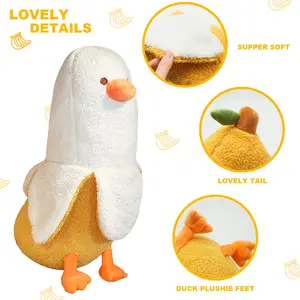 [B] PEACHCAT Cute Banana Duck Plush Stuffed Animal Toy for HomeDecoration Squishy Plushie Toy Comfort Plush for Gifts Soft Huggable for Parent-Child Interaction Couples & Friends Prank Toy Party Fun Gift for Kids & Adults Stuffed Animals #summervibes