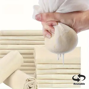 Set of 2 Natural Cheese Cloths, Washable And Reusable Gauze with Secured Edges, Measuring 48.26X48.26 Cm - Great for Culinary Tasks, Ideal for Making Yogurt, Baking, And Cheese Production, Safe for Food Use And Long-Lasting Kitchen Necessities