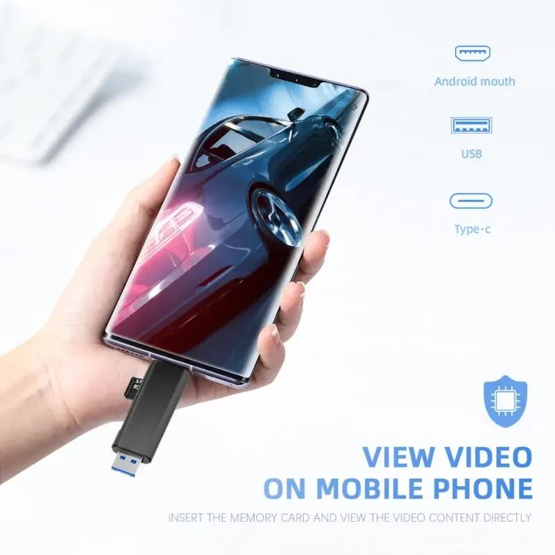 5-in-1 USB-C Card Reader OTG Adapter with SD/TF/Micro USB for Android Phone Laptop USB 2.0 Data Transfer