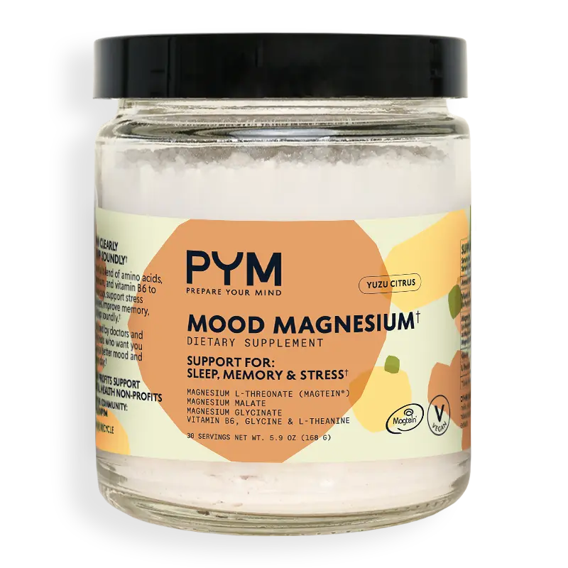 PYM Mood Magnesium Jar (30-Servings) Magnesium Glycinate, L-Threonate & Malate Powder | Sleep & Stress Support Dietary Supplement