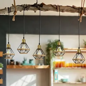 3-Pack Rustic Mini Woven Hemp Rope Light Shades 1.6-inch Hole