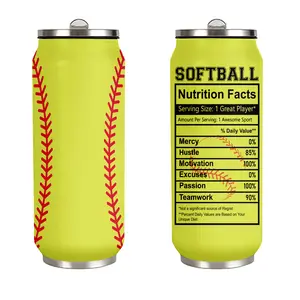 Softball Team Water Bottle Tumbler 17oz - Straw Lid Insulated Leakproof Portable Mother's Day Game Day Gift for Her