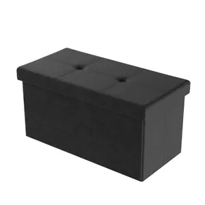 Lavish Home 30" Faux Leather Storage Ottoman w/Removable Bin