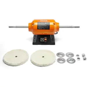 VEVOR 1/2HP Bench Buffer Polisher, 6-inch Bench Polishing Buffing Machine, 3450RPM Single Speed Benchtop Polisher with 2PCS Cloth Wheels Cast Iron Base for Metal, Jewelry, Wood PolishingVEVOR Super Brand Day