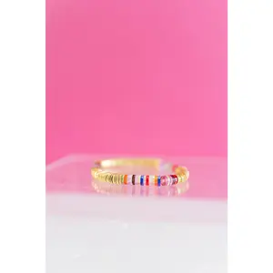tie-dye acrylic + gold 6mm