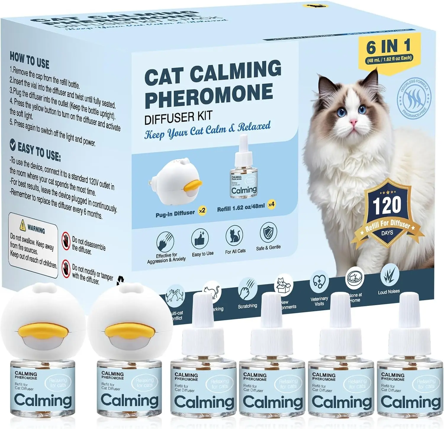 Anti Cat Pee Diffuser Calm Calming Cat Pheromone Pet Diffuser Plug In Spray Relaxer For Cats Anxiety Feromonas Calming Pheromones Relaxing Stress Diffuser Calmer With 4 Refill Peeing Cat Diffusers