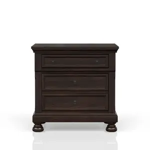 Dark Cherry Nightstand Two Drawer
