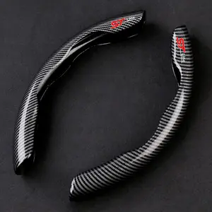Non-Slip Carbon Fiber Car Steering Cover, Wheel Booster for Ford Stline Mondeo Fusion Kuga Edge F150 Fiesta Focus Explorer Escape