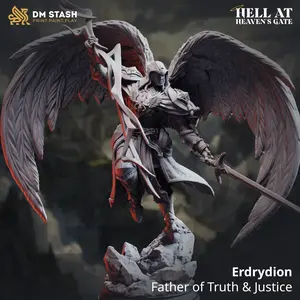 Erdrydion - Father of Truth and Justice 3D Printed Resin Miniature, Collectible Decorative Pieces Miniatures, DM Stash Home Decor Statue, 3D-Printed Resin Miniatures