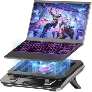 GT300 Upgraded Laptop Cooling Pad with Adjustable Stand, Turbo Boosted Cooler for Rapid Cooling 10-17inch Gaming Laptop, Flexible Sealing Ring,Featuring Air Filtration and USB Hub