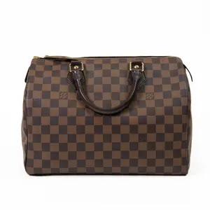 Pre-owned Louis Vuitton Coated Canvas tote bags Brown Damier Ebene Speedy 30cm Bag
