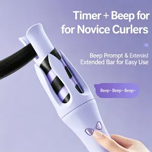 Large Automatic Curling Stick, 32mm Double Groove Big Wave Hair Curler, Negative Ion Hair Care Electric Curling Iron with Beep Reminder